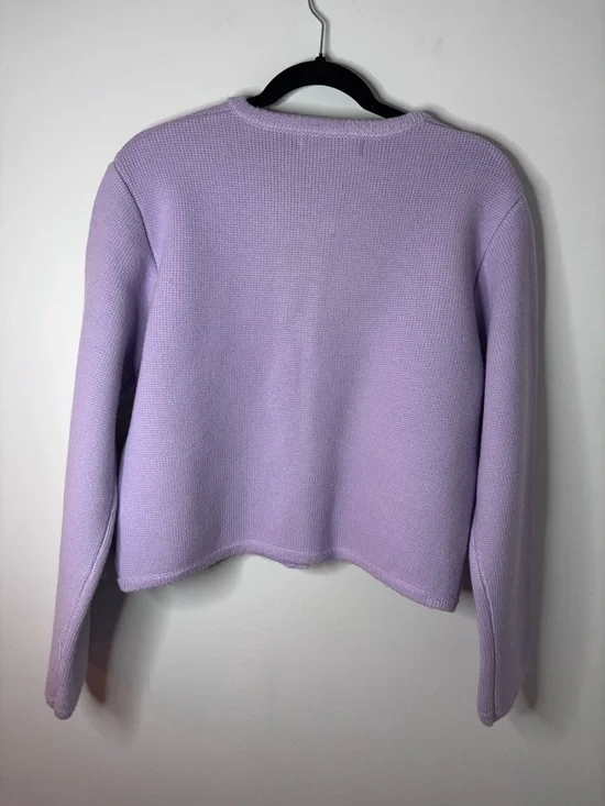 English Factory Lilac Button-Front Knit Cardigan with Gold Buttons - Picture 5 of 5